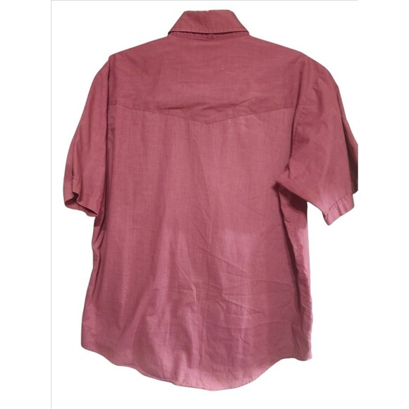 Plains Western Wear Men’s L Red Pearl Snap Short Sleeve Cowboy Shirt - Picture 3 of 5